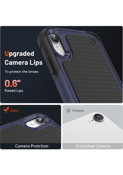 iPhone Xr Için Çift Katmanlı Sert Pc Yumuşak Tpu Telefon Kılıfı - Mavi - Siyah (Yurt Dışından) indirimleri