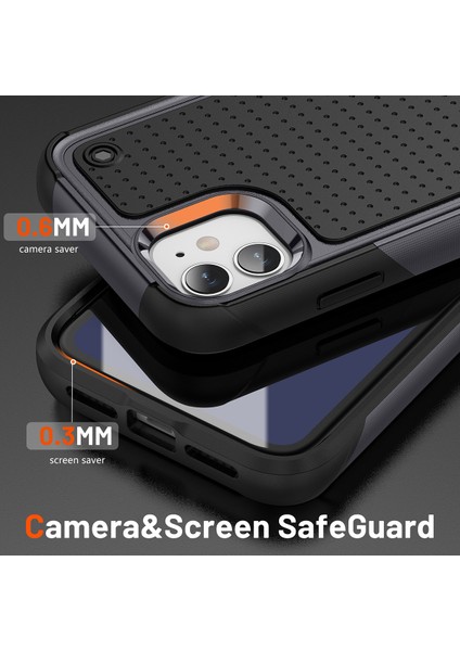 iPhone 12 / 12 Pro Için Çift Katmanlı Sert Pc Yumuşak Tpu Telefon Kılıfı - Gri - Siyah (Yurt Dışından) fırsatları