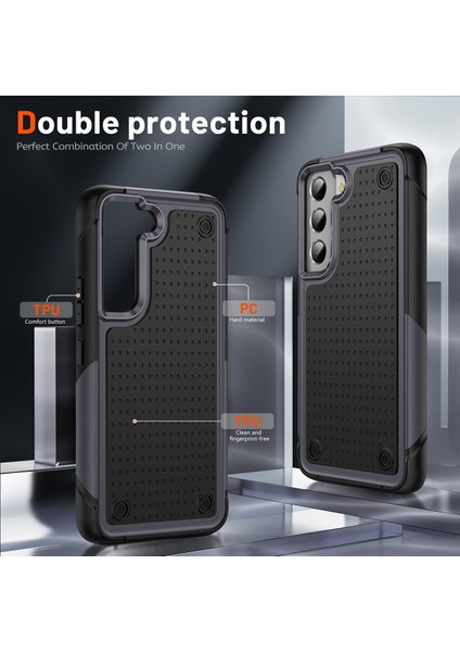 Samsung Galaxy S21 Fe 5g Için Çift Katmanlı Sert Pc Yumuşak Tpu Telefon Kılıfı - Gri - Siyah (Yurt Dışından) modelleri
