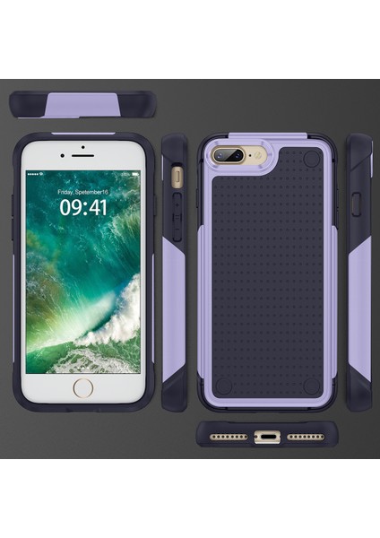iPhone 8 Plus / 7 Plus Için Çift Katmanlı Sert Pc Yumuşak Tpu Telefon Kılıfı - Mor - Mavi (Yurt Dışından) fiyatları