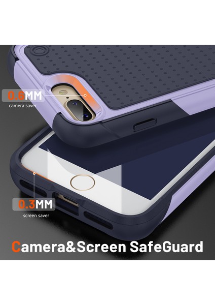 iPhone 8 Plus / 7 Plus Için Çift Katmanlı Sert Pc Yumuşak Tpu Telefon Kılıfı - Mor - Mavi (Yurt Dışından) fırsatları