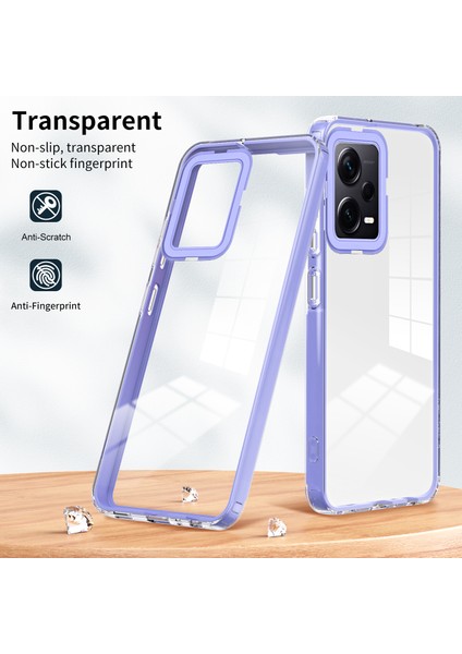 Xiaomi Redmi Note 12 Pro+ Için Şeffaf Sert Pc Tampon Telefon Kılıfı - Mor (Yurt Dışından) modelleri