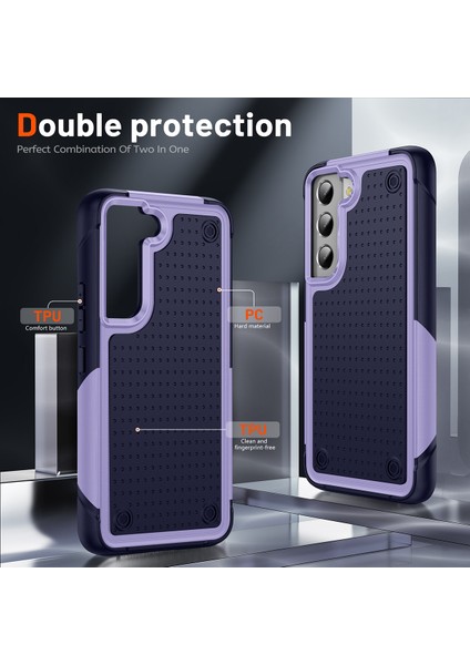 Samsung Galaxy S21 Fe 5g Için Çift Katmanlı Sert Pc Yumuşak Tpu Telefon Kılıfı - Mor - Mavi (Yurt Dışından) modelleri