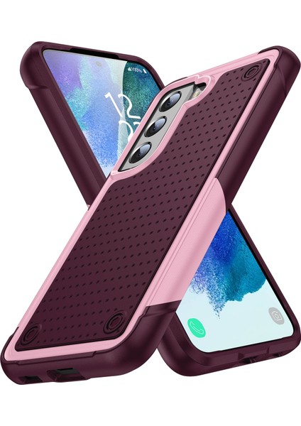 Samsung Galaxy S21 Fe 5g Için Çift Katmanlı Sert Pc Yumuşak Tpu Telefon Kılıfı - Pembe - Kırmızı (Yurt Dışından) fiyatları