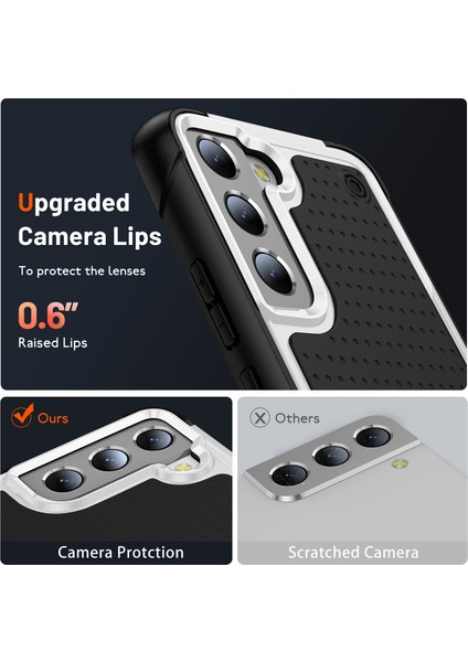 Samsung Galaxy S21+ 5g Için Çift Katmanlı Sert Pc Yumuşak Tpu Telefon Kılıfı - Beyaz - Siyah (Yurt Dışından) indirimleri