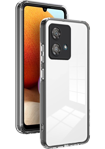 Motorola Edge 40 Neo Için Şeffaf Sert Pc Tampon Telefon Kılıfı - Siyah (Yurt Dışından)
