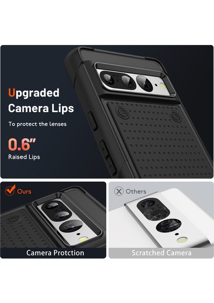 Google Pixel 7 Pro Için Çift Katmanlı Sert Pc Yumuşak Tpu Telefon Kılıfı - Siyah (Yurt Dışından)