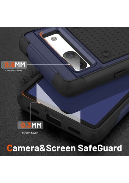 Google Pixel 7A Için Çift Katmanlı Sert Pc Yumuşak Tpu Telefon Kılıfı - Mavi - Siyah (Yurt Dışından) fırsatları