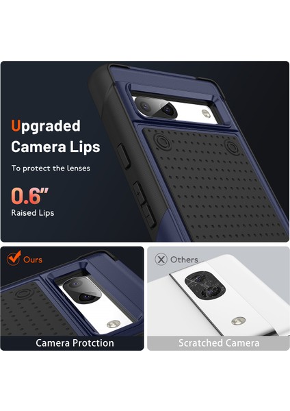 Google Pixel 7A Için Çift Katmanlı Sert Pc Yumuşak Tpu Telefon Kılıfı - Mavi - Siyah (Yurt Dışından) indirimleri