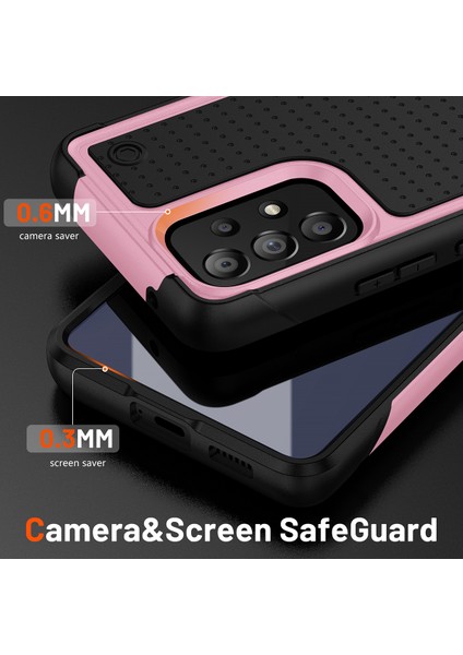 Samsung Galaxy A73 5g Için Çift Katmanlı Sert Pc Yumuşak Tpu Telefon Kılıfı - Pembe - Siyah (Yurt Dışından) fırsatları