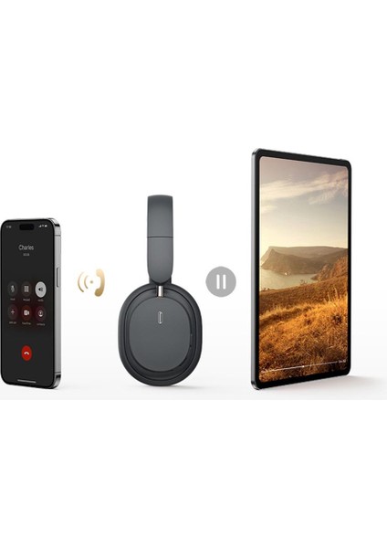 Ultra Hafif Cift Cihaz Uyumlu Anc Bluetooth Vers.5.3 Kafaüstü Bluetooth Kulaklık 3D Surround