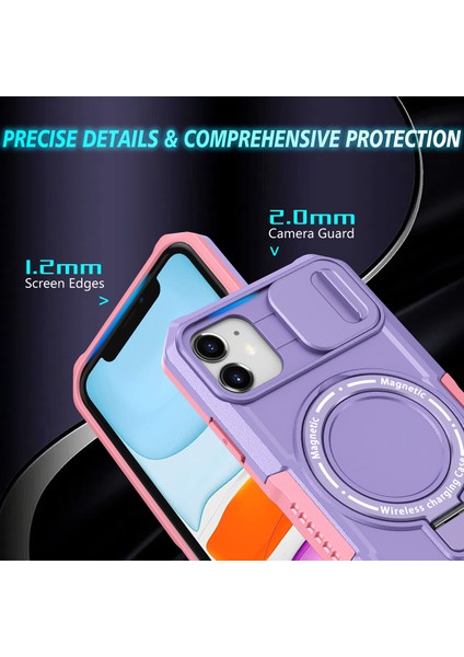 iPhone 11 Için Magsafe ile Uyumlu, Manyetik Halkalı Stand Ağır Hizmet Telefon Kılıfı - Mor (Yurt Dışından) fiyatları