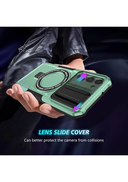 Samsung Galaxy S23 Için Magsafe ile Uyumlu, Manyetik Halkalı Stand Ağır Hizmet Telefon Kılıfı - Yeşil (Yurt Dışından) indirimleri