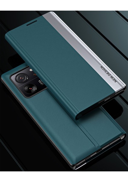 Xiaomi 13T /13T Pro /redmi K60 Ultra Için Ince Flip Deri Manyetik Kapatma Telefon Kılıfı - Lacivert (Yurt Dışından)