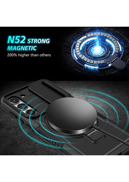 Samsung Galaxy S23 Için Magsafe ile Uyumlu, Manyetik Halkalı Stand Ağır Hizmet Telefon Kılıfı - Siyah (Yurt Dışından) modelleri