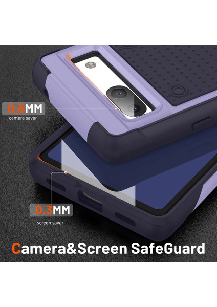 Google Pixel 7A Için Çift Katmanlı Sert Pc Yumuşak Tpu Telefon Kılıfı - Mor - Mavi (Yurt Dışından) fırsatları