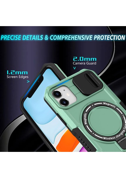 iPhone 11 Için Magsafe ile Uyumlu, Manyetik Halkalı Stand Ağır Hizmet Telefon Kılıfı - Yeşil (Yurt Dışından) fiyatları