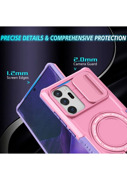 Samsung Galaxy Note 20 Ultra 5g Için Magsafe ile Uyumlu, Manyetik Halkalı Stand Ağır Hizmet Telefon Kılıfı - Pembe (Yurt Dışından) fiyatları