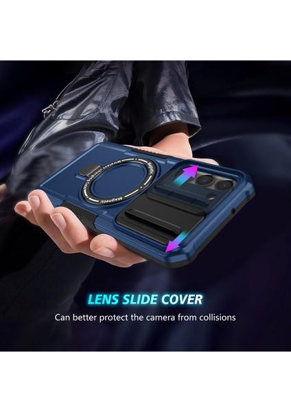 Samsung Galaxy S23 Için Magsafe ile Uyumlu, Manyetik Halkalı Stand Ağır Hizmet Telefon Kılıfı - Mavi (Yurt Dışından) indirimleri