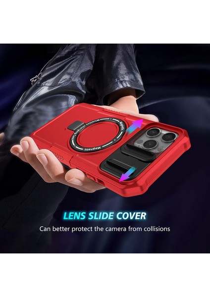 iPhone 12 /iphone 12 Pro Için Magsafe ile Uyumlu, Manyetik Halkalı Stand Ağır Hizmet Telefon Kılıfı - Kırmızı (Yurt Dışından) indirimleri