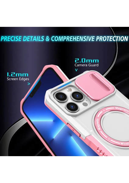 iPhone 13 Pro Max Için Magsafe ile Uyumlu, Manyetik Halkalı Stand Ağır Hizmet Telefon Kılıfı - Beyaz (Yurt Dışından) fiyatları