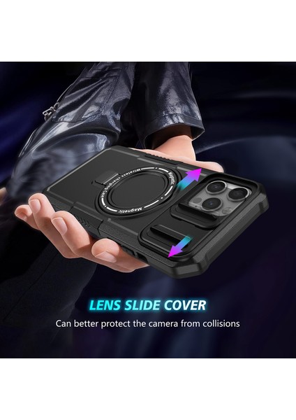 iPhone 12 /iphone 12 Pro Için Magsafe ile Uyumlu, Manyetik Halkalı Stand Ağır Hizmet Telefon Kılıfı - Siyah (Yurt Dışından) indirimleri