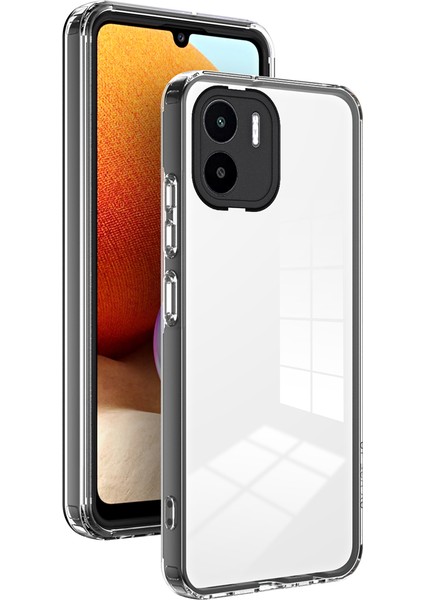 Xiaomi Redmi A2+/redmi A1+ Için Şeffaf Sert Pc Tampon Telefon Kılıfı - Siyah (Yurt Dışından)