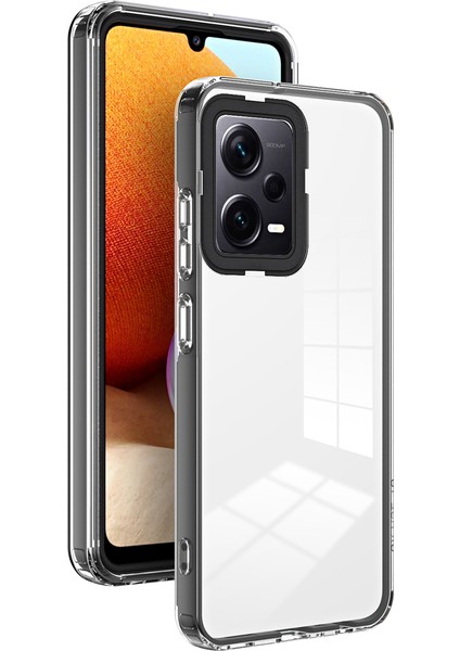 Xiaomi Redmi Note 12 Pro+ Için Şeffaf Sert Pc Tampon Telefon Kılıfı - Siyah (Yurt Dışından)