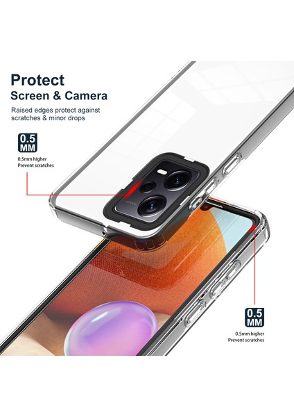 Xiaomi Redmi Note 12 Pro+ Için Şeffaf Sert Pc Tampon Telefon Kılıfı - Siyah (Yurt Dışından) fiyatları
