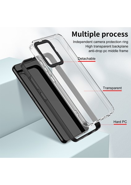 Xiaomi Redmi Note 12 Pro+ Için Şeffaf Sert Pc Tampon Telefon Kılıfı - Siyah (Yurt Dışından) fırsatları