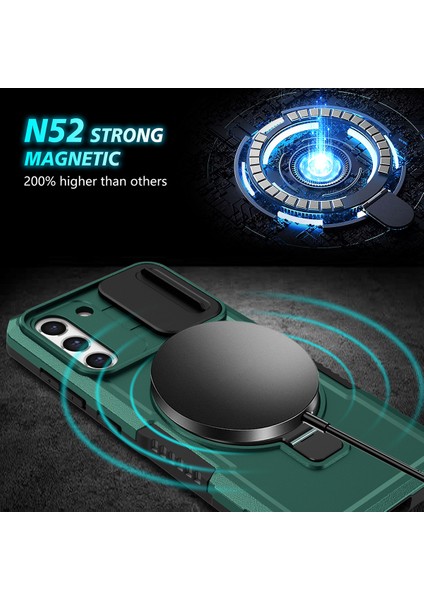Samsung Galaxy S21 Fe 5g Için Magsafe ile Uyumlu, Manyetik Halkalı Stand Ağır Hizmet Telefon Kılıfı - Koyu Yeşil (Yurt Dışından) modelleri