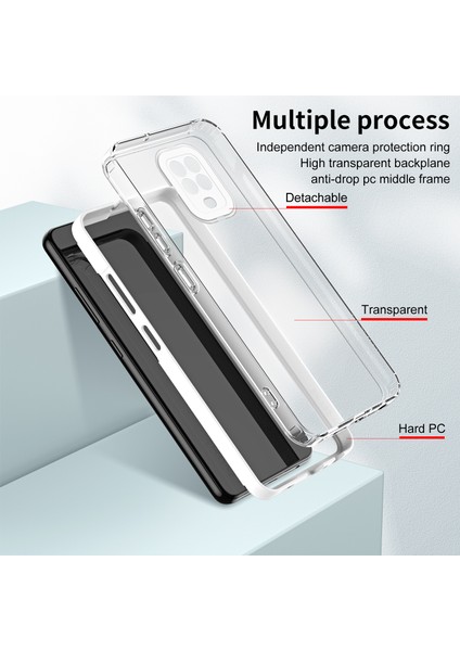 Xiaomi Redmi Note 9s /note 9 Pro /9 Pro Max Için Şeffaf Sert Pc Tampon Telefon Kılıfı - Beyaz (Yurt Dışından)