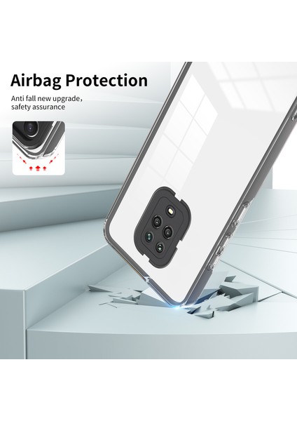Xiaomi Redmi Note 9s /note 9 Pro /9 Pro Max Için Şeffaf Sert Pc Tampon Telefon Kılıfı - Siyah (Yurt Dışından)