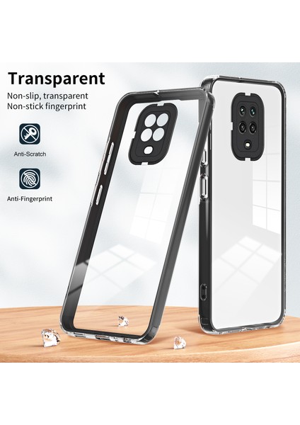 Xiaomi Redmi Note 9s /note 9 Pro /9 Pro Max Için Şeffaf Sert Pc Tampon Telefon Kılıfı - Siyah (Yurt Dışından)