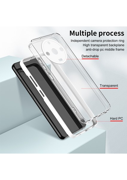 Realme 11 Pro /realme 11 Pro+ Için Şeffaf Sert Pc Tampon Telefon Kılıfı - Beyaz (Yurt Dışından)