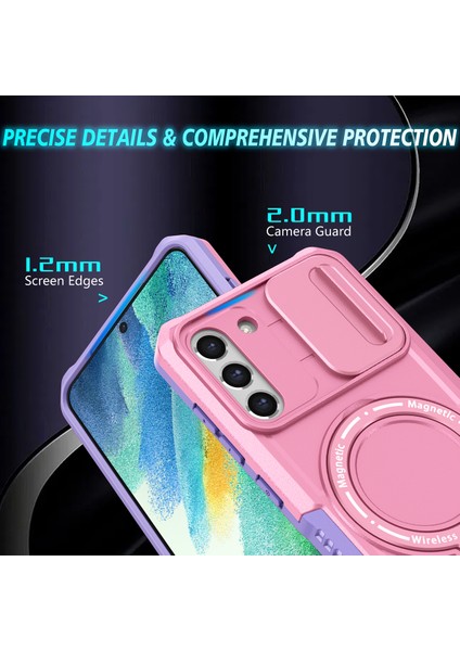 Samsung Galaxy S21 Fe 5g Için Magsafe ile Uyumlu, Manyetik Halkalı Stand Ağır Hizmet Telefon Kılıfı - Pembe (Yurt Dışından) fiyatları