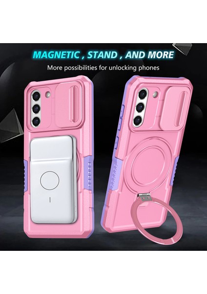 Samsung Galaxy S21 Fe 5g Için Magsafe ile Uyumlu, Manyetik Halkalı Stand Ağır Hizmet Telefon Kılıfı - Pembe (Yurt Dışından) fırsatları