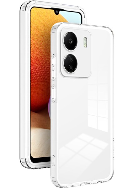 Xiaomi Redmi 13C /poco C65 Için Şeffaf Sert Pc Tampon Telefon Kılıfı - Beyaz (Yurt Dışından)