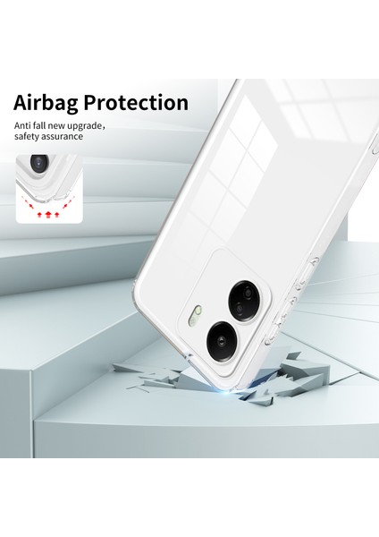 Xiaomi Redmi 13C /poco C65 Için Şeffaf Sert Pc Tampon Telefon Kılıfı - Beyaz (Yurt Dışından)