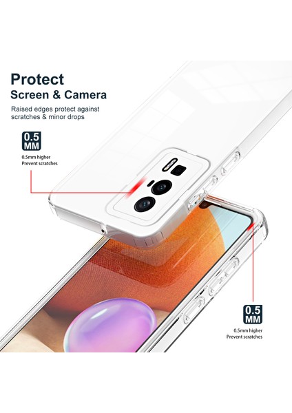 Xiaomi Poco F5 Pro /redmi K60 /K60 Pro Için Şeffaf Sert Pc Tampon Telefon Kılıfı - Beyaz (Yurt Dışından)