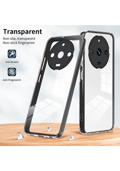 Realme 11 Pro /realme 11 Pro+ Için Şeffaf Sert Pc Tampon Telefon Kılıfı - Siyah (Yurt Dışından)