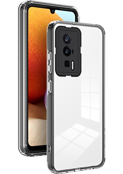 Xiaomi Poco F5 Pro /redmi K60 /K60 Pro Için Şeffaf Sert Pc Tampon Telefon Kılıfı - Siyah (Yurt Dışından)