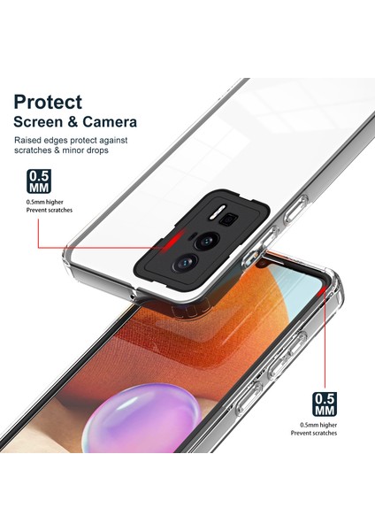 Xiaomi Poco F5 Pro /redmi K60 /K60 Pro Için Şeffaf Sert Pc Tampon Telefon Kılıfı - Siyah (Yurt Dışından)