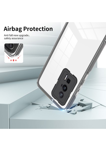 Xiaomi Poco F5 Pro /redmi K60 /K60 Pro Için Şeffaf Sert Pc Tampon Telefon Kılıfı - Siyah (Yurt Dışından)