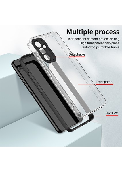 Samsung Galaxy M14 Için Şeffaf Sert Pc Tampon Telefon Kılıfı - Siyah (Yurt Dışından)