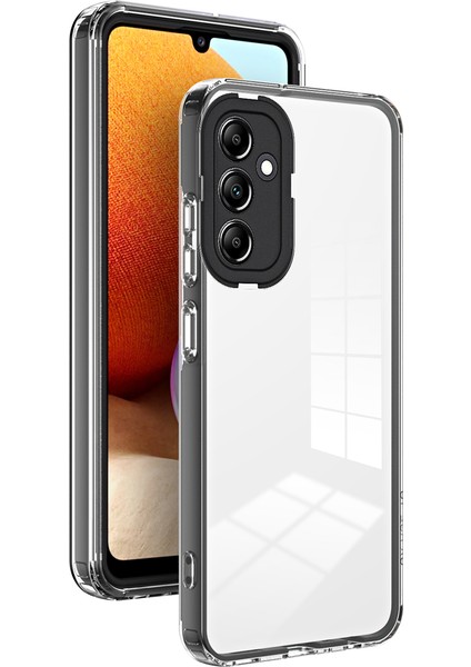 Samsung Galaxy A25 Için Şeffaf Sert Pc Tampon Telefon Kılıfı - Siyah (Yurt Dışından)