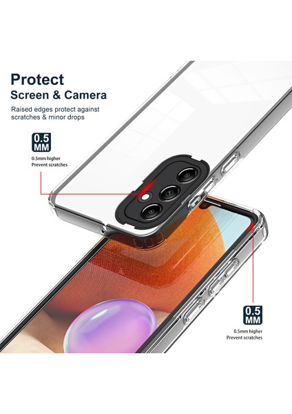 Samsung Galaxy A25 Için Şeffaf Sert Pc Tampon Telefon Kılıfı - Siyah (Yurt Dışından)