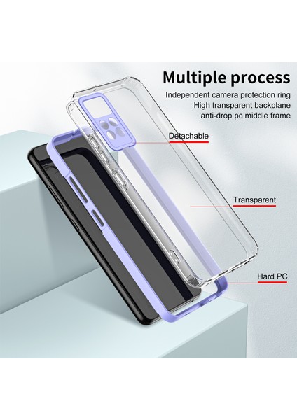 Xiaomi Redmi Note 12 Pro 4g Için Şeffaf Sert Pc Tampon Telefon Kılıfı - Mor (Yurt Dışından)