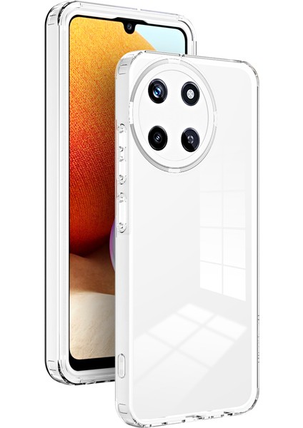 Realme 11 Için Şeffaf Sert Pc Tampon Telefon Kılıfı - Beyaz (Yurt Dışından)