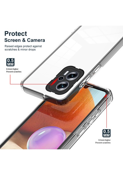 Xiaomi Poco X4 Gt /redmi Note 11T Pro /note 12T Pro Için Şeffaf Sert Pc Tampon Telefon Kılıfı - Siyah (Yurt Dışından) fırsatları